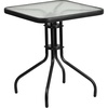 image:imageFlash Furniture Barker 235 Square Tempered Glass Metal Table SilverClearBlack