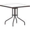 image:imageFlash Furniture Barker 235 Square Tempered Glass Metal Table SilverClearBronze