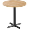 image:imageFlash Furniture Bennett 30 Round Solid Wood Commercial Indoor Tabletop in Natural with 22 x 22 Dining Height Black Cast Iron X Base 300 lb Static CapacityNatural TopBlack Base