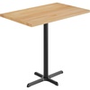 image:imageFlash Furniture Bennett 30 x 48 Solid Wood Commercial Indoor Tabletop in Dark Brown with 235 x 295 Bar Height Black Cast Iron X Base 300 lb Static CapacityNatural TopBlack Base
