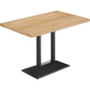 image:imageFlash Furniture Bennett 30 x 48 Solid Wood Commercial Indoor Tabletop in Natural with 27 x 15 Dual Column Table Height Black Cast Iron Base 300 lb Static CapacityNatural TopBlack Base