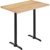 image:imageFlash Furniture Bennett 30 x 48 Solid Wood Commercial Indoor Tabletop in Natural with Dual 5 x 22 Bar Height Black Cast Iron T Bases 400 lb Static CapacityNatural TopBlack Base