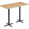 image:imageFlash Furniture Bennett 30 x 60 Solid Wood Commercial Indoor Tabletop in Dark Brown with 22 x 22 Bar Height Black Cast Iron X Base 300 lb Static CapacityNatural TopBlack Base
