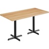 image:imageFlash Furniture Bennett 30 x 60 Solid Wood Commercial Indoor Tabletop in Natural with 22 x 22 Dining Height Black Cast Iron X Base 300 lb Static CapacityNatural TopBlack Base