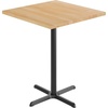 image:imageFlash Furniture Bennett 36 Square Solid Wood Commercial Indoor Tabletop in Natural with 30 x 30 Bar Height Black Cast Iron X Base 400 lb Static CapacityNatural TopBlack Base