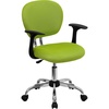 image:imageFlash Furniture Beverly MidBack Apple Green Mesh Padded Swivel Task Office Chair with Chrome Base and Arms