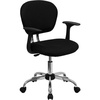 image:imageFlash Furniture Beverly MidBack Black Mesh Padded Swivel Task Office Chair with Chrome Base and Arms
