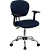 image:imageFlash Furniture Beverly MidBack Navy Mesh Padded Swivel Task Office Chair with Chrome Base and Arms