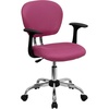 image:imageFlash Furniture Beverly MidBack Pink Mesh Padded Swivel Task Office Chair with Chrome Base and Arms