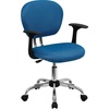 image:imageFlash Furniture Beverly MidBack Turquoise Mesh Padded Swivel Task Office Chair with Chrome Base and Arms