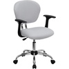 image:imageFlash Furniture Beverly MidBack Yellow Mesh Padded Swivel Task Office Chair with Chrome Base and ArmsWhite