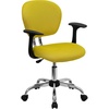 image:imageFlash Furniture Beverly MidBack Yellow Mesh Padded Swivel Task Office Chair with Chrome Base and ArmsYellow