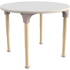 image:imageFlash Furniture Bright Beginnings Commercial Grade Height Adjustable Round Classroom Table  Wooden Activity Table  33 D x 15 H  23 H  BeechWhite