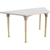 image:imageFlash Furniture Bright Beginnings Commercial Grade Height Adjustable Trapezoid Classroom Table  Wooden Activity Table  47 D x 15 H  23 H  BeechWhite