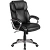 image:imageFlash Furniture Carolyn MidBack Black LeatherSoft Executive Swivel Office Chair with Padded ArmsBlack