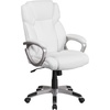 image:imageFlash Furniture Carolyn MidBack Black LeatherSoft Executive Swivel Office Chair with Padded ArmsWhite