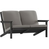 image:imageFlash Furniture Charlestown Adirondack Style Deep Seat Patio Loveseat with Cushions  Gray Poly Resin Frame  Gray AllWeather Cushions  IndoorOutdoorBlackCharcoal