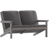 image:imageFlash Furniture Charlestown Adirondack Style Deep Seat Patio Loveseat with Cushions  Gray Poly Resin Frame  Gray AllWeather Cushions  IndoorOutdoorGrey