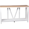 image:imageFlash Furniture Charlotte Farmhouse 2Tier Console Table  Warm Oak Finish Engineered Wood Frame  Concrete Finish Tabletop  For Entryway or Living RoomWarm Oak TopWhite Frame