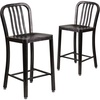 image:imageFlash Furniture Commercial Grade 24 High White Metal IndoorOutdoor Counter Height Stool with Vertical Slat BackBlackantique Gold
