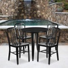 image:imageFlash Furniture Commercial Grade 30 Round Blue Metal IndoorOutdoor Table Set with 4 Vertical Slat Back ChairsBlack