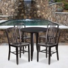 image:imageFlash Furniture Commercial Grade 30 Round Blue Metal IndoorOutdoor Table Set with 4 Vertical Slat Back ChairsBlackantique Gold