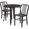 image:imageFlash Furniture Craig Commercial Grade 30 Round White Metal IndoorOutdoor Table Set with 2 Vertical Slat Back ChairsBlackantique Gold