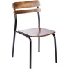 image:imageFlash Furniture Cyprus Commercial Grade Wood Dining Chair Metal Frame Solid Wood Seat and Back Floor Glides WhiteAntique WhiteAntique Copper