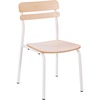 image:imageFlash Furniture Cyprus Commercial Grade Wood Dining Chair Metal Frame Solid Wood Seat and Back Floor Glides WhiteAntique WhiteAntique White