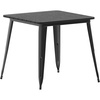 image:imageFlash Furniture Declan Commercial Outdoor Dining Table All Weather Poly Resin Top with Steel Base 315 Square BrownSilverBlack TopBlack Frame