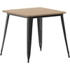 image:imageFlash Furniture Declan Commercial Outdoor Dining Table All Weather Poly Resin Top with Steel Base 315 Square BrownSilverBrown TopBlack Frame