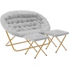 Gray Fabric/Soft Gold Frame