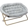 Gray Faux Fur/Soft Gold Frame