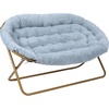 Aqua Faux Fur/Soft Gold Frame