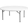 image:imageFlash Furniture Elon 2 Round AllOccasion Plastic Folding Event Table Folding Banquet Table for IndoorOutdoor Events White6 Foot