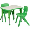 image:imageFlash Furniture Emmy 21875W x 26625L Rectangular Blue Plastic Height Adjustable Activity Table Set with 2 ChairsGreen