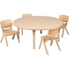 image:imageFlash Furniture Emmy 45 Round Green Plastic Height Adjustable Activity Table Set with 4 ChairsNatural