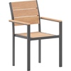 image:imageFlash Furniture Finch Commercial Grade Patio Chair with Arms Stackable Side Chair with Faux Teak Poly Slats and Metal Frame GrayGrayNatural