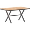 image:imageFlash Furniture Finch Commercial Grade XFrame Outdoor Dining Table 59 x 355 with Faux Teak Poly Slats and Metal Frame GrayGrayNatural TopGray Frame