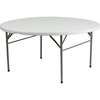 image:imageFlash Furniture Freeman 4 Round Plastic Folding Table with Carrying Handle Plastic Foldable Table for IndoorOutdoor Events White605 Round