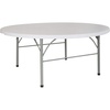 image:imageFlash Furniture Freeman 4 Round Plastic Folding Table with Carrying Handle Plastic Foldable Table for IndoorOutdoor Events White72 Round