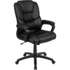 image:imageFlash Furniture Fundamentals Big amp Tall Swivel LeatherSoft Office and Gaming Chair Ergonomic Office Chair with Padded Armrests and Adjustable Height BlackBlack