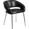 image:imageFlash Furniture Fusion Series LeatherSoft Upholstered Side Reception Chair Retro Padded Lounge Chair for Living Room or Office WhiteBlack