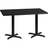 image:imageFlash Furniture Graniss 30 x 60 Rectangular Mahogany Laminate Table Top with 22 x 22 Table Height BasesBlack