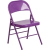 image:imageFlash Furniture HERCULES COLORBURST Series Impulsive Purple Triple Braced amp Double Hinged Metal Folding Chair