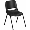 image:imageFlash Furniture HERCULES Series 440 lb Capacity Kids Black Ergonomic Shell Stack Chair with Black Frame and 14 Seat HeightBlack PlasticBlack Frame