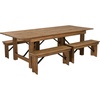 image:imageFlash Furniture HERCULES Series 8 x 40 Antique Rustic Folding Farm Table and Four 4025L Bench SetAntique Rustic
