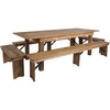 image:imageFlash Furniture HERCULES Series 8 x 40 Antique Rustic White Folding Farm Table and Four Bench SetAntique Rustic