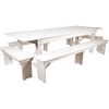 image:imageFlash Furniture HERCULES Series 9 x 40 Antique Rustic Folding Farm Table and Four Bench SetAntique Rustic White