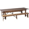 image:imageFlash Furniture HERCULES Series 9 x 40 Antique Rustic Folding Farm Table and Two Bench SetAntique Rustic